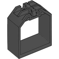 Lego Container / Box, Open Ended 2 x 4 x 4 with 1 Hinge Finger Each End / Black