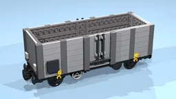 4-Wheel Open Wagon (SNOT, gray, 6 studs high, 8 studs wide)