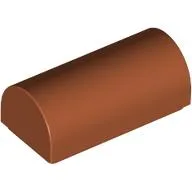 Brick Curved 1 x 2 x 2/3 Double Curved Top, No Studs / Dark Orange
