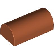 Lego Brick Curved 1 x 2 x 2/3 Double Curved Top, No Studs / Dark Orange