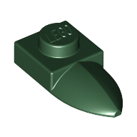 Lego Plate Special 1 x 1 with Tooth / Dark Green