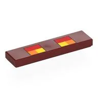 Tile 1 x 4 with Red, Orange and Yellow Squares Minecraft Magma Cube Eyes Print / Dark Red