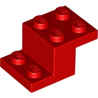 Bracket 3 x 2 x 1 1/3 with Bottom Stud Holder / Red