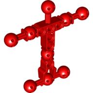 Lego Large Figure Skeletal, Torso with 9 Ball Joints, and 6 Holes, Medium / Red