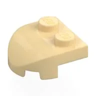 Brick Wedged, Rounded 2 x 2 with Curved Front, 2 Studs / Tan