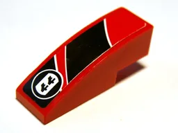 Slope, Curved 3 x 1 with Black Togokahn Pattern, Model Back Right (Sticker) - Set 8159