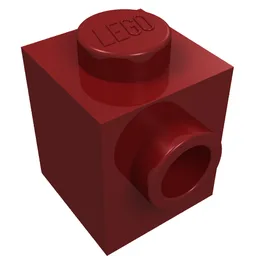 Brick Special 1 x 1 with Stud on 1 Side / Dark Red