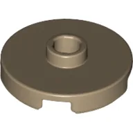 Plate Special Round 2 x 2 with Center Stud (Jumper Plate) / Dark Tan
