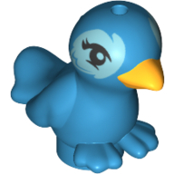 Lego Animal, Bird, Two Feet with Bright Light Orange Beak and Light Blue Eyes Print