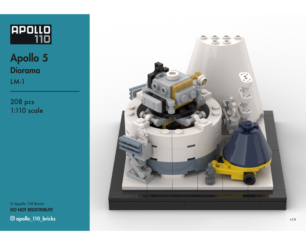 Lego Apollo 5 Diorama – LM-1 [1:110 scale]