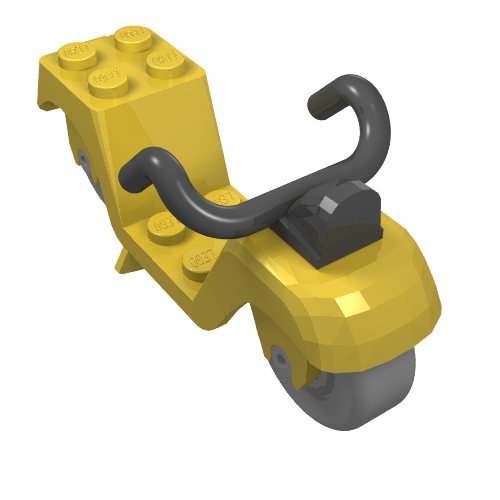 Lego Fabuland, Scooter with Grey Wheels and Black Handlebars / Yellow