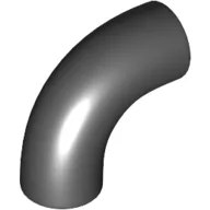 Brick Round 1 x 1 diameter Tube with 90 Degree Elbow (2 x 2 x 1) and Axle Holes (Crossholes) at each end / Black