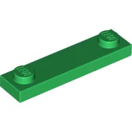 Plate Special 1 x 4 with 2 Studs, 3 Bottom Tubes / Green