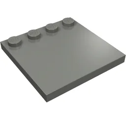 Plate Special 4 x 4, Studs on One Edge Plain] / Dark Bluish Gray