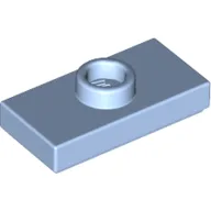 Plate Special 1 x 2 with 1 Stud with Groove and Inside Stud Holder (Jumper) / Bright Light Blue