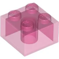 Brick 2 x 2 without Inside Ridges / Glitter Trans-Dark Pink