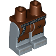 Lego Hips and Sand Blue Legs with Reddish Brown Cloth/Robe, Belt, Chain / Reddish Brown