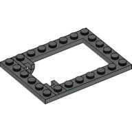 Lego Plate Special 6 x 8 Trap Door Frame Horizontal / Dark Gray