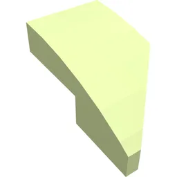 Brick Wedged, Curved 2 x 1 with Stud Notch Left / Yellowish Green