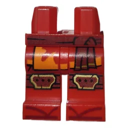 Hips and Red Legs with Dark Red Sash, Knee Pads, Robe Ends, Orange Trim Print