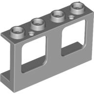 Lego Window 1 x 4 x 2 Plane, Hollow Studs, Single Hole Top and Bottom for Glass / Light Bluish Gray