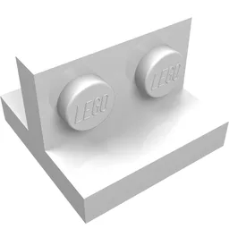 Bracket 2 x 2 with 1 x 2 Vertical Studs / White