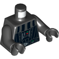 Lego Torso Darth Vader Death Star Print, Chrome Black Arms and Hands / Chrome Black