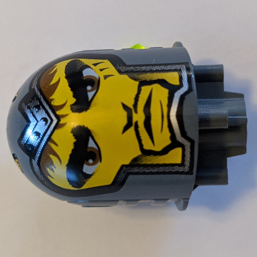Lego Large Figure Head, Round Top with Adric, Sir Print / Dark Bluish Gray