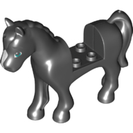 Lego Animal, Horse with Azure Eyes, White Spot on Nose / Black