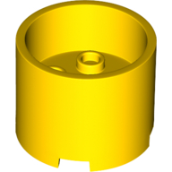 Lego Brick Round 3 x 3 x 2 Recessed Center with 2 x 2 Studs and Axle Hole / Yellow