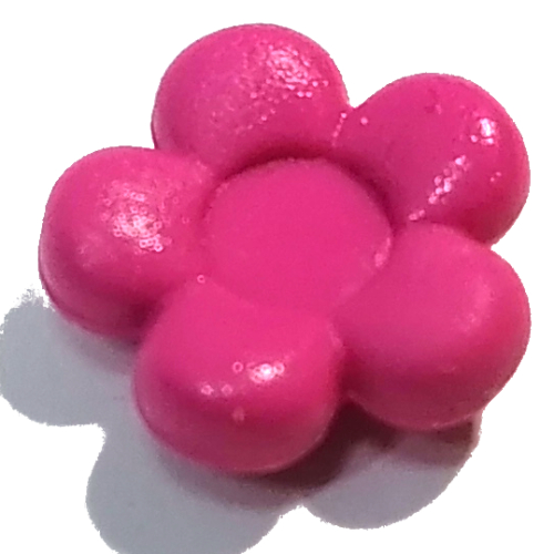 Lego Clikits Icon, Flower 2 x 2 Small, 5 Petals with Pin [Frosted] / Dark Pink