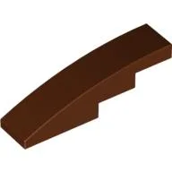 Brick Curved 4 x 1 No Studs [Stud Holder with Asymmetric Ridges] / Reddish Brown