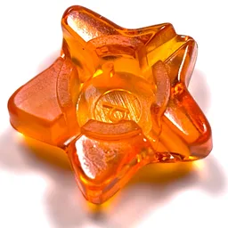 Clikits Icon, Star 2 x 2 Small, with Hole / Trans-Orange