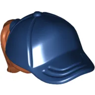 Hair and Hat / Cap, Ponytail Dark Orange Print / Dark Blue
