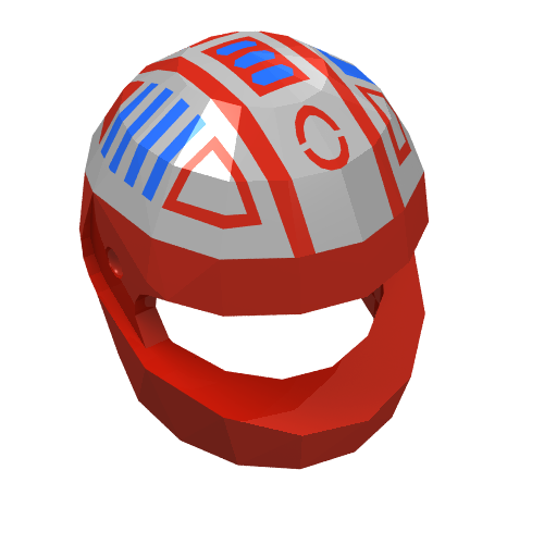 Lego Helmet, Standard with Blue and Silver Spyrius Print / Red