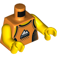 Lego Torso Tank Top with 'Sport' Print, Yellow Arms and Hands / Orange