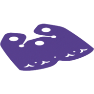 Lego Neckwear Cape, Short, Curved Bottom, 3 Top Holes and Heart Shaped Holes / Dark Purple