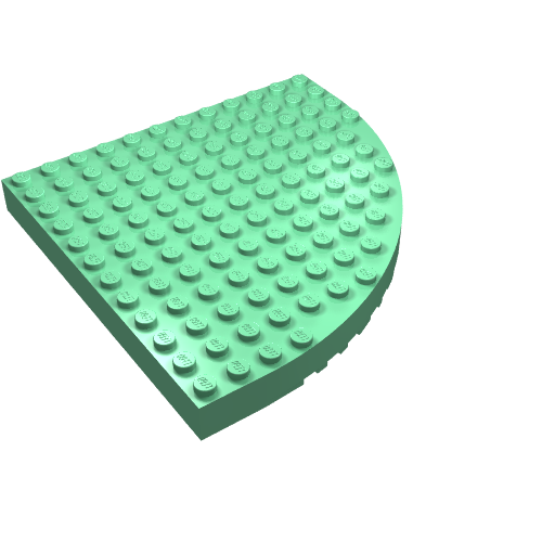 Lego Brick Round Corner 12 x 12 / Medium Green