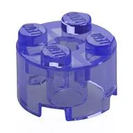 Brick Round 2 x 2 with Axle Hole / Trans-Purple
