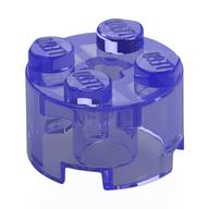 Lego Brick Round 2 x 2 with Axle Hole / Trans-Purple