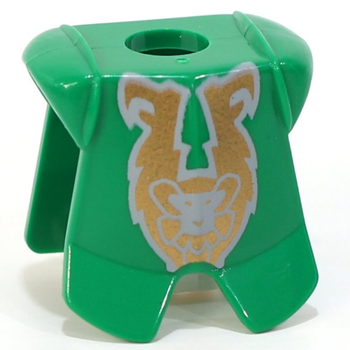 Lego Minifig Neckwear Armor Breastplate with Leg Protection, Rascus Gold Monkey Print / Green