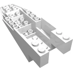 Brick Wedged, Sloped Inverted 11 x 4 x 2 2/3 Cockpit / White