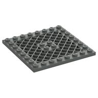 Lego Plate Special 8 x 8 with Grille [Hole in Center] / Dark Gray