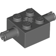 Lego Brick Special 2 x 2 with 2 Pins and Axle Hole / Dark Bluish Gray