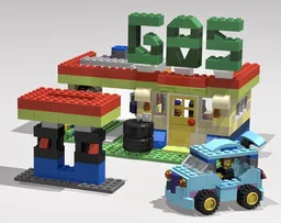 10698 Gas Station + Car