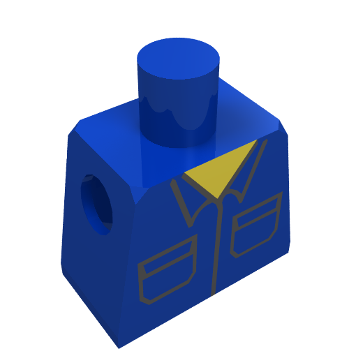 Lego Minifig Torso with Plain Shirt with Pockets Print