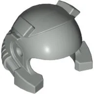Helmet with Breathing Apparatus and Headlights / Light Gray