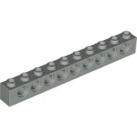 Technic Brick 1 x 10 [9 Pin Holes] / Light Gray