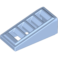 Lego Brick Sloped 18° 2 x 1 x 2/3 with 4 Slots / Grate / Bright Light Blue