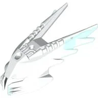 Large Figure Mask Spiked Ice with Marbled Trans-Light Blue Pattern (Gelu) / White